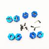 8 X Drive Wheel Hub Adapter 12mm Hex 7mm Thickness with Pins and Screws for RC 1/10 Slash 4x4 Hoss Stampede Rustler 4WD Upgrade Parts, Replacement for 1654 (Dark Blue) view 4