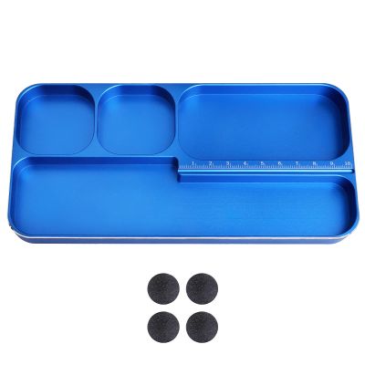 AllinRC Aluminum Screw Tray with Scale for 1/8 1/10 1/12 1/18 1/24 RC Truck Crawler Buggy Repair Tools Hardware Pallet