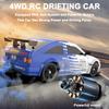 Desdoni RC Drift Car Remote Control Car 2.4ghz 1/16 Scale 4WD High Speed RC Cars Vehicle with LED Lights Two Batteries and Drifting Tire Racing Sport Toy for Adults Boys Girls Kids Gift view 3