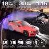 Remote Control Car RC Drift Car 1:16 Scale 4WD 18KM/H High Speed Model Vehicle 2.4GHz with LED Lights Spray Rubber Tire Racing Sport Toy for Adults Boys Girls Kids Gift 2Pcs Rechargeable Batteries view 2