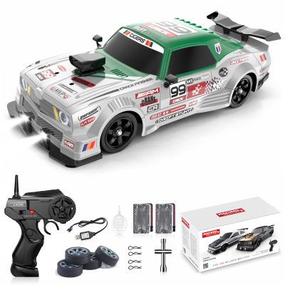 Desdoni RC Drift Car 1:16 Scale 4WD High Speed Remote Control Cars Vehicle 2.4GHz with LED Lights Two Batteries and Drifting Tires Racing Sport Toy Cars for Adults Boys Girls Kids