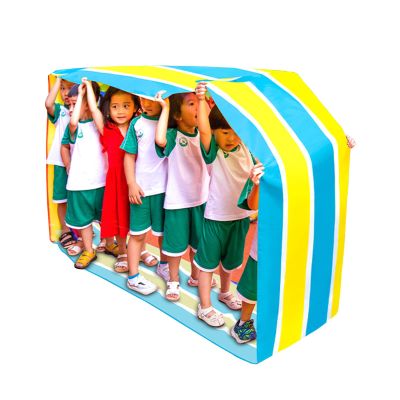 Playing Run Mat Kids Multiplayer Teamwork Game Props, for Home Backyard Kids Carnival Birthday Party Game (Color : Blue-Yellow, Size : Kids 4m)