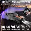 Remote Control Car RC Drift Car 1:16 Scale 4WD 18KM/H High Speed Model Vehicle 2.4GHz with LED Lights Spray Rubber Tire Racing Sport Toy for Adults Boys Girls Kids Gift 2Pcs Rechargeable Batteries view 2