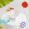 Toyvian 2pcs Miniature Chair Mini Beach Chair Sun Umbrella Cake Topper Micro Landscape Bonsai Dollhouse Decor for Aquarium Terrariums Decoration Cake Ornaments view 2