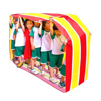 Playing Run Mat Kids Multiplayer Teamwork Game Props, for Home Backyard Kids Carnival Birthday Party Game (Color : Red-Yellow, Size : Kids 4m)