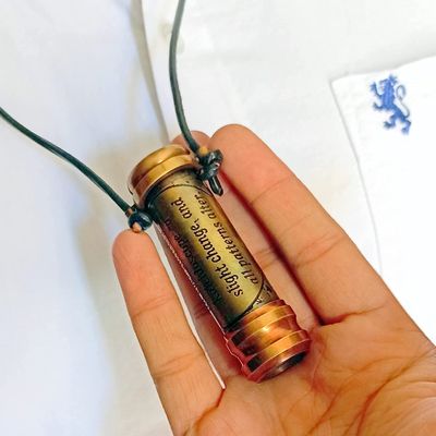 ANTIQLICIOUS Antique Brass Kaleidoscope Pendent - Easy to Carry, Handmade for Kids, Friends, Family & Children