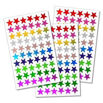 10 Colors1800 PackFoil Star Metallic Stickers.0.6" Diameter.