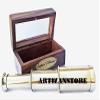 6 Inch Full Length Handheld Collapsible Brass Telescope Vintage Marine Spyglass Pirate Monocular, Nautical Captain Spyglass DF Lens (Brass Gold) view 2