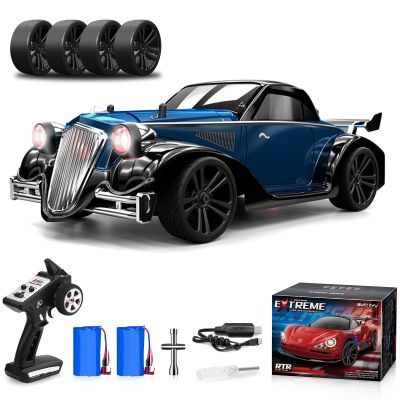 1/16 Fast RC Cars for Adults, RC Drift Car, 38KM/H High-Speed 4WD, Full Proportional Control, 6 LED Light Modes, 2 Rechargeable Batteries, RTR Drifting for Adults, Gift for Boys Kids and Girls
