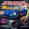 1/16 Fast RC Cars for Adults, RC Drift Car, 38KM/H High-Speed 4WD, Full Proportional Control, 6 LED Light Modes, 2 Rechargeable Batteries, RTR Drifting for Adults, Gift for Boys Kids and Girls view 2