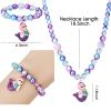 Wingchold Girls Mermaid Necklace, Bracelet, Ring Set - Dress Up Pretend Play Jewelry Gifts for Kids & Toddlers - Mermaid Party Costume Supplies view 3