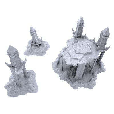 EnderToys Dark Elves Corruption Island & Pillars by Makers Anvil - Compatible with Dungeons and Dragons (DND), 28mm Miniature Wargaming, Tabletop RPGs, Wargame Scenery
