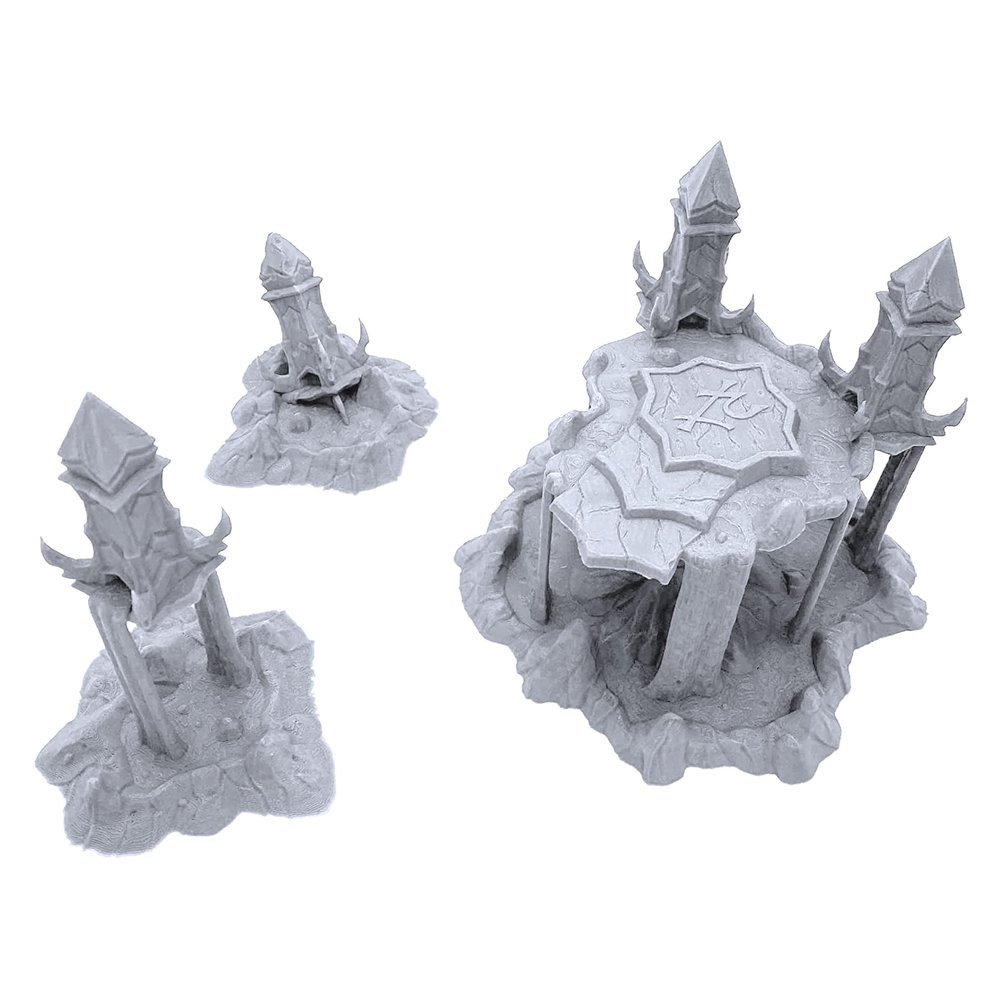 EnderToys Dark Elves Corruption Island & Pillars by Makers Anvil - Compatible with Dungeons and Dragons (DND), 28mm Miniature Wargaming, Tabletop RPGs, Wargame Scenery