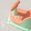 Baby Bathtub Seat, Non Suction Cup for Girls Kids Over 6 Months, Green Orange view 3