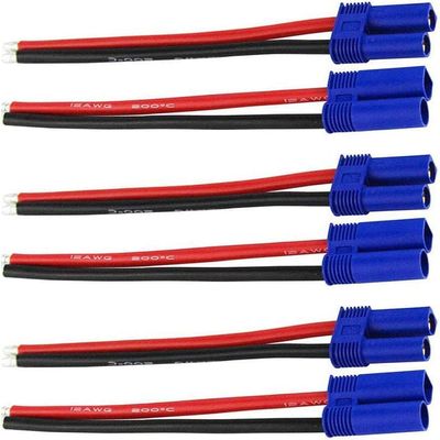3Pairs EC5 Connectors Male & Female 5.0mm Banana Connector Plug 12 AWG 10cm Soft Silicone Wire Cable for RC Airplane Quadcopter FPV Drone Lipo Battery ESC