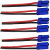 3Pairs EC5 Connectors Male & Female 5.0mm Banana Connector Plug 12 AWG 10cm Soft Silicone Wire Cable for RC Airplane Quadcopter FPV Drone Lipo Battery ESC view 1