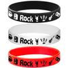 ATSMOICY 24PCS Rock and Roll Rubber Bracelets Silicone Wristbands -80s 90s Party Supplies Musician Guitar Rap Birthday Baby Shower Party Favors view 3