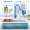 SmartChef Play Kitchen Sink Toys, Blue Electric Dishwasher Playing Toy with Running Water, Play Food & Tableware Accessories, Kitchen Set Toys, Role Play Sink Set for Toddlers Kids Boys Girls view 2