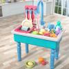 SmartChef Play Kitchen Sink Toys, Blue Electric Dishwasher Playing Toy with Running Water, Play Food & Tableware Accessories, Kitchen Set Toys, Role Play Sink Set for Toddlers Kids Boys Girls view 3