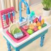 SmartChef Play Kitchen Sink Toys, Blue Electric Dishwasher Playing Toy with Running Water, Play Food & Tableware Accessories, Kitchen Set Toys, Role Play Sink Set for Toddlers Kids Boys Girls view 4