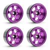 TREAL 1.9 Beadlock Wheels 1.9 inch Wheels (4P) CNC Machined for 1:10 RC Crawlers Axial SCX10 III TRX4 Redcat Gen8-Type H(Purple) view 1