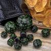 AUSTOR 15 Pieces Complete Polyhedral Dice Set D3-D100 Game Dice Set with a Leather Drawstring Storage Bag for Role Playing Table Games(Black & Green) view 4