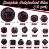 AUSTOR 15 Pieces Complete Polyhedral Dice Set D3-D100 Game Dice Set with a Leather Drawstring Storage Bag for Role Playing Table Games(Black & Red) view 2