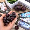 AUSTOR 15 Pieces Complete Polyhedral Dice Set D3-D100 Game Dice Set with a Leather Drawstring Storage Bag for Role Playing Table Games(Black & Red) view 3