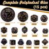 AUSTOR 15 Pieces Complete Polyhedral Dice Set D3-D100 Game Dice Set with a Leather Drawstring Storage Bag for Role Playing Table Games(Black & Yellow) view 2