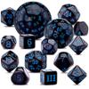 AUSTOR 15 Pieces Complete Polyhedral Dice Set D3-D100 Game Dice Set with a Leather Drawstring Storage Bag for Role Playing Table Games(Black & Blue) view 1