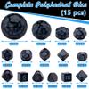AUSTOR 15 Pieces Complete Polyhedral Dice Set D3-D100 Game Dice Set with a Leather Drawstring Storage Bag for Role Playing Table Games(Black & Blue) view 2