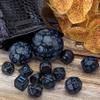 AUSTOR 15 Pieces Complete Polyhedral Dice Set D3-D100 Game Dice Set with a Leather Drawstring Storage Bag for Role Playing Table Games(Black & Blue) view 4