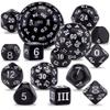 AUSTOR 15 Pieces Complete Polyhedral Dice Set D3-D100 Game Dice Set with a Leather Drawstring Storage Bag for Role Playing Table Games(Black & White) view 1