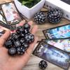 AUSTOR 15 Pieces Complete Polyhedral Dice Set D3-D100 Game Dice Set with a Leather Drawstring Storage Bag for Role Playing Table Games(Black & White) view 3