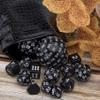 AUSTOR 15 Pieces Complete Polyhedral Dice Set D3-D100 Game Dice Set with a Leather Drawstring Storage Bag for Role Playing Table Games(Black & White) view 4
