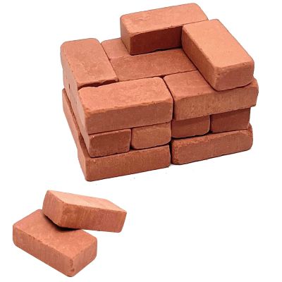 100Pcs Mini Red Miniature Bricks Model Brick Wall Small Bricks,for Crafts Realistic Fake Bricks Mini Blocks for Dollhouse Mini Garden Accessories(1/25 Scale)