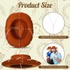 Coume 20 Pcs Children's Cowboy Hats Kids Party Cowboy Cowgirl Felt Hats for Western Halloween Birthday Costume(Brown) view 3