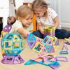 TOKBLOK Pastel Magnetic Tiles Set - 40-Piece STEM Building Blocks for Kids Ages 3-8, Creative & Educational Toy Gift for Girls - Starter Set view 2