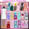 BARWA 11 Sets Doll Clothes Including 2 Sequins Dresses 5 Mermaid Floral Dresses 4 Casual Outfits Tops and Pants for 11.5 inch Girl Dolls view 2