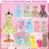 BARWA 11 Sets Doll Clothes Including 2 Sequins Dresses 5 Mermaid Floral Dresses 4 Casual Outfits Tops and Pants for 11.5 inch Girl Dolls view 4