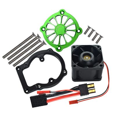 GPM 12Pc Set Upgrades Aluminum 6061-T6 Motor Heatsink with Cooling Fan for 1/8 4Wd Sledge Monster Truck95076-4 (Green)