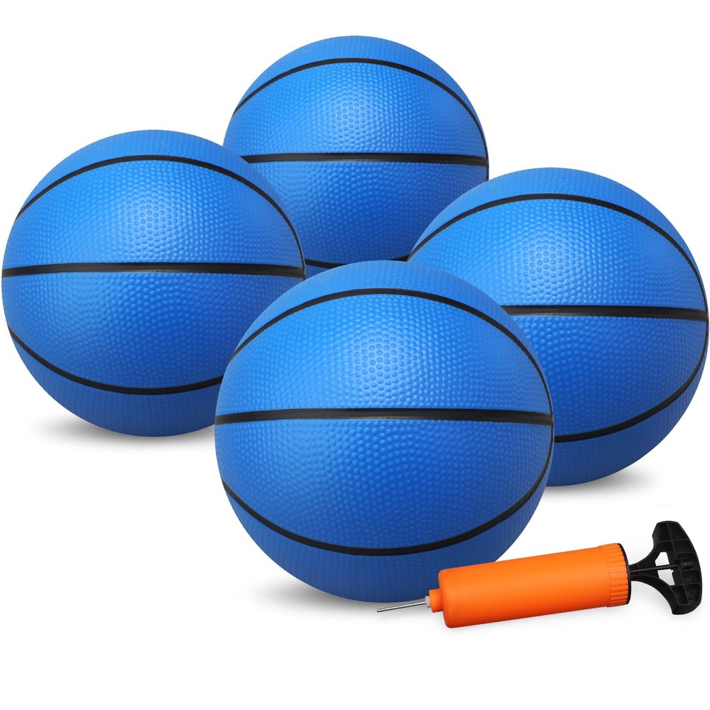 Dilabnba 8 Inch Mini Rubber Replacement Basketball for Toddlers Adults, Toddler Soft Beach Pool Balls, Bouncy Ball Sports Party Game for Kids(4PCS)