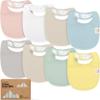 8-Pack Organic Baby Bibs for Boys, Girls - Soft Cotton Drooling and Teething Bibs for Baby Girl & Boy, Extra Absorbent, Easy To Clean & Put On for Toddler, Newborn, Infant 0-24 Months (Dawn) view 1