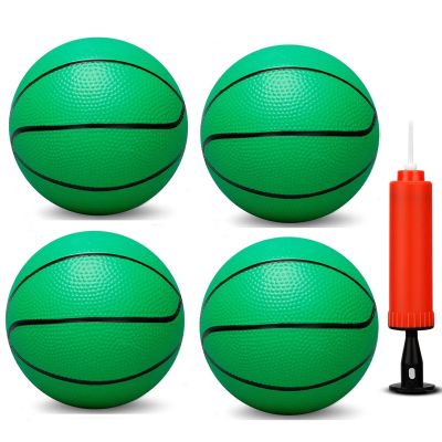 Dilabnba Mini Basketballs, 8" Basketball Set with Pump Rubber Basketballs for Mini Basketball Hoop, Replacement Beach Pool Bouncy Balls for Toddlers Kids Teenagers, Sports Party Game (4PCS)
