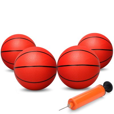 Dilabnba 8" Mini Rubber Red Replacement Basketball for Basketball Hoop, Toddler Soft Beach Pool Balls, Bouncy Ball Sports Party Game for Kids(4PCS)