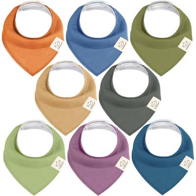 KeaBabies 8-Pack Organic Baby Bandana Bibs for Boys, Girls - Super Absorbent Triangle Baby Bibs for Drooling and Teething Infant, 100% Cotton Extra Soft for Newborn, Infant 0-36 Months (Cruise)