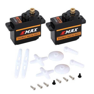INJORA 2PCS Emax Servo ES08MAII 12g Analog RC Servo for AX24 1/24 RC Crawler Car SCX24 Upgrade Parts RC Car Boat Model