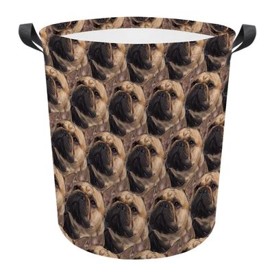 MALIHONG Dog Face Laundry Basket French Bulldog Dog Mash Face Animal Collapsible Laundry Hamper with Handle Waterproof Fabric Toy Box Clothes Storage Basket for Bedroom Nursery