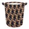MALIHONG Dog Face Laundry Basket French Bulldog Dog Mash Face Animal Collapsible Laundry Hamper with Handle Waterproof Fabric Toy Box Clothes Storage Basket for Bedroom Nursery view 1