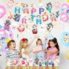 Cat Birthday Party Decoration Cute Cartoon Kitten Pattern Happy Birthday Banner Garland Latex Foil Balloons Cake Cupcake Toppers for Cat Kitten Theme Party Baby Shower Supplies view 2